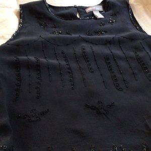 Valerie Separates silk beaded Tank, black, PM